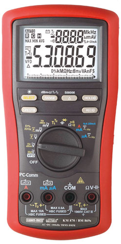 500,000 Counts Auto Ranging TRUE RMS Digital Multimeter With VFD Feature
